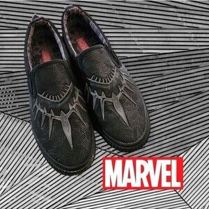 Marvel Ground Up Black Panther Slip On Sneakers Mens Black MNMV42GU027‎ 8.5